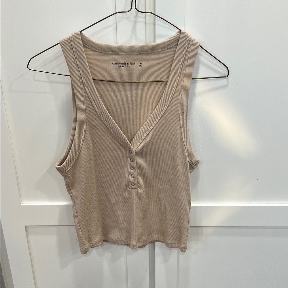 Abercrombie & Fitch Tan V-Neck Tank Top